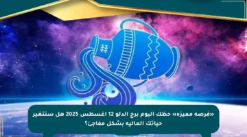«فرصة مميزة» حظك اليوم برج الدلو 12 أغسطس 2025 هل ستتغير حياتك المالية بشكل مفاجئ؟